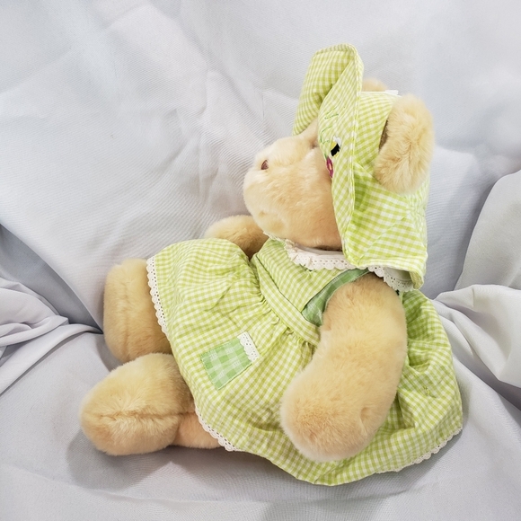 Walmart Kid Connection Springtime Teddy Bear Plush Stuffed Toy Green Dress 17 In - Picture 4 of 11